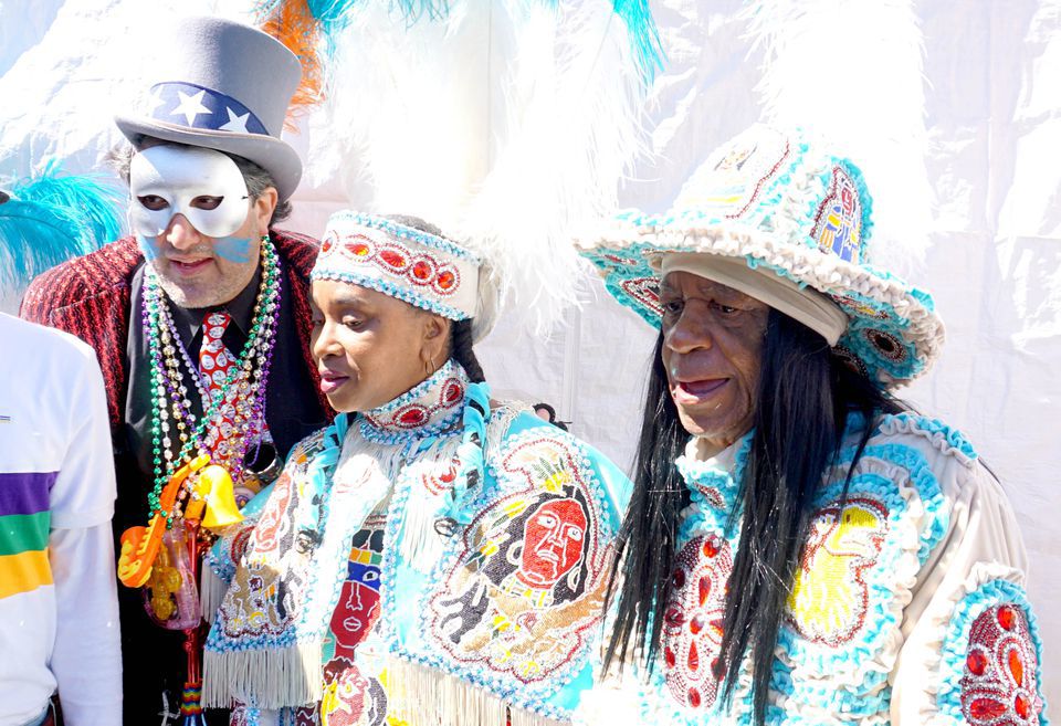 Mardi Gras Indian wedding couldn’t have been prettier